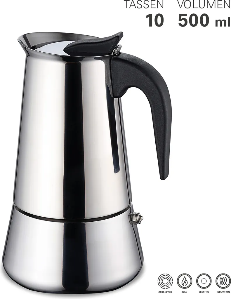 Weis 16979 Espressokocher 9 Tassen, Silber – Bild 2