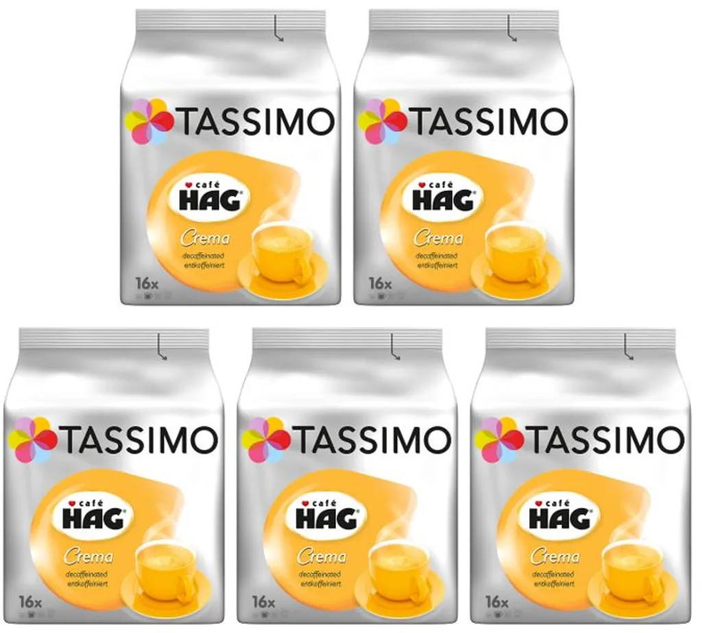 TASSIMO Café HAG Entkoffeiniert 5er Pack T Discs Kaffee Kapseln 5 X 16 Getränke – Bild 6