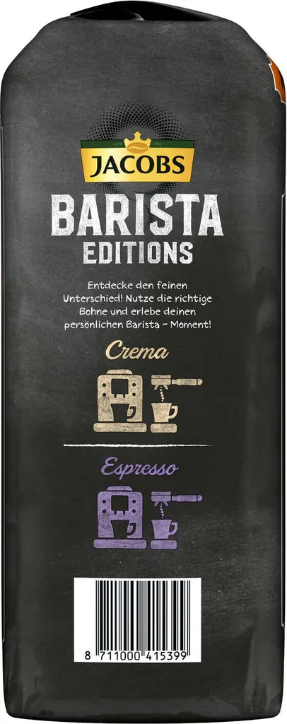 JACOBS Kaffeebohnen Barista Editions Crema Intense 2 X 1kg Ganze Kaffee Bohnen – Bild 6