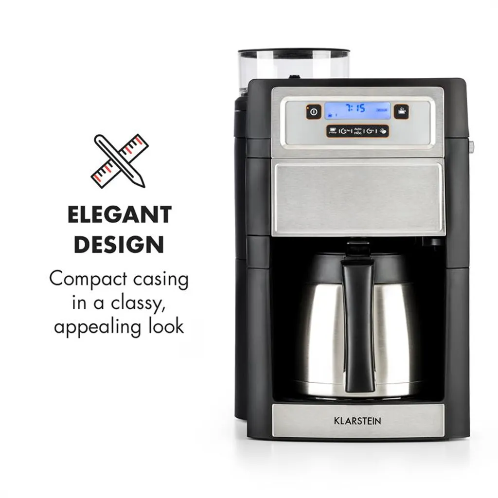 Aromatica II Thermo Kaffeemaschine, Mahlwerk, 1,25 L, Silber – Bild 3