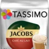Tassimo Jacobs Café Au Lait 5er Pack, Kaffee, Kaffeekapsel, Milchkaffee Aus Gemahlenem Röstkaffee, 80 T-Discs / Portionen
