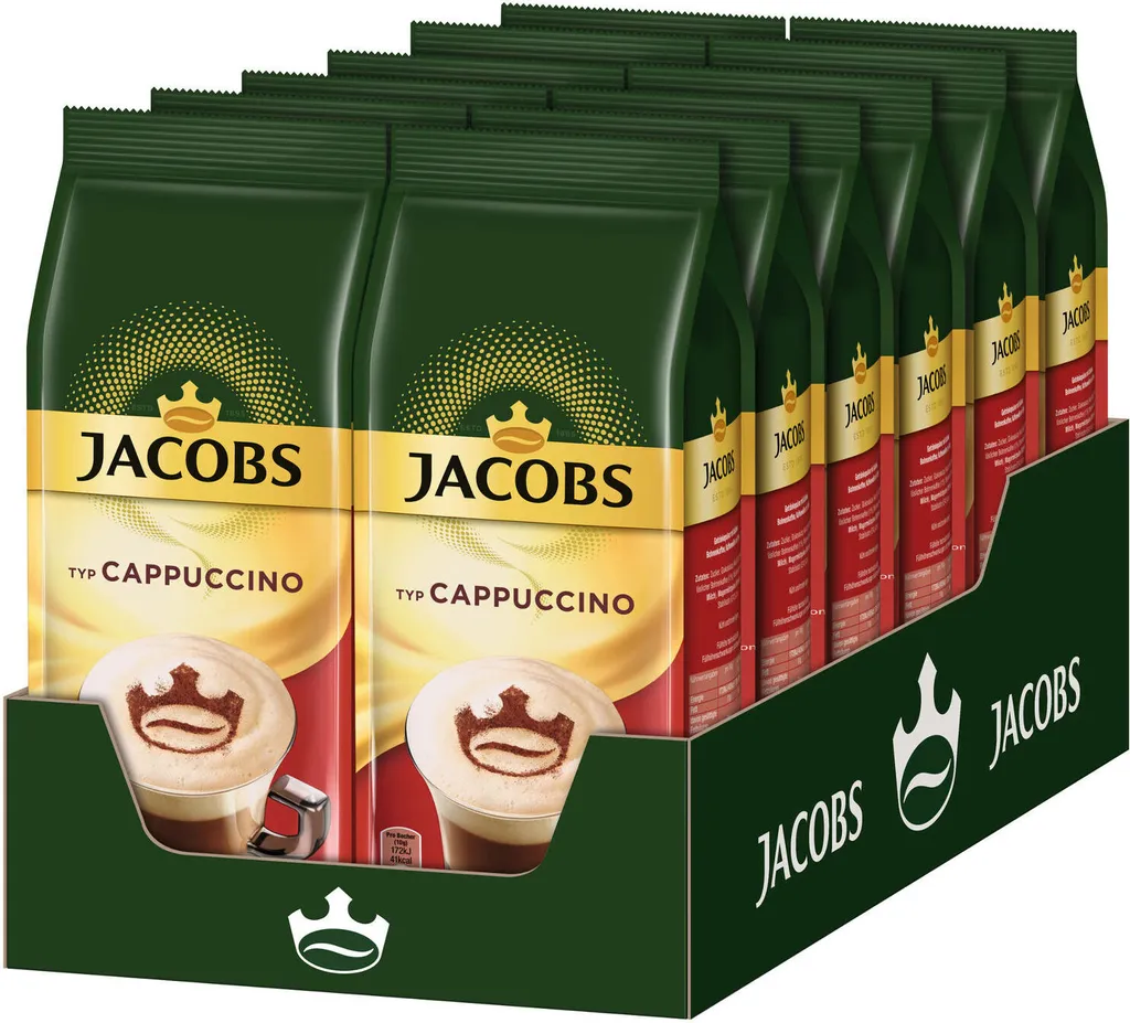 JACOBS Typ Cappuccino 10 Beutel Löslicher Kaffee Intantkaffee 10 X 400 G Cremig