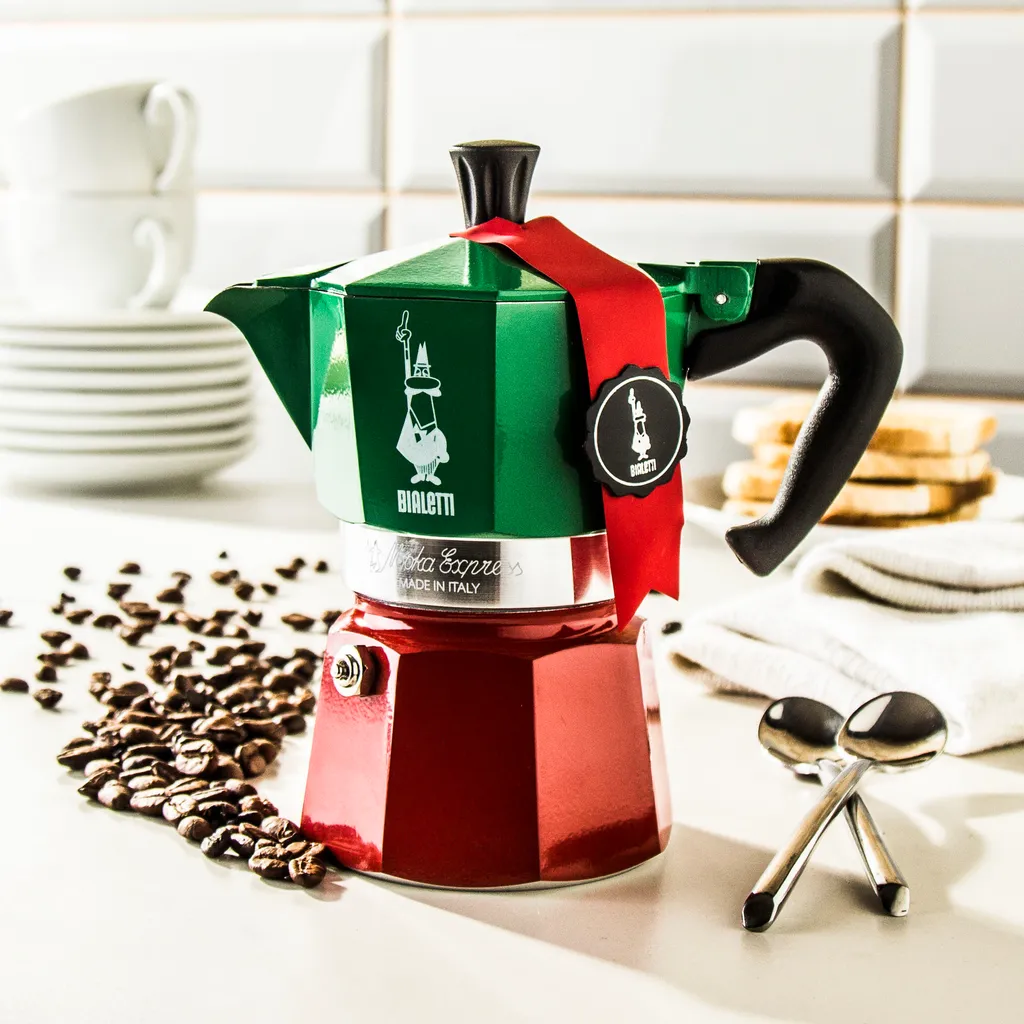 Bialetti - Moka Express Collection Italia (Tricolour), 3-Tassen-Kaffeemaschine, Aluminium – Bild 5