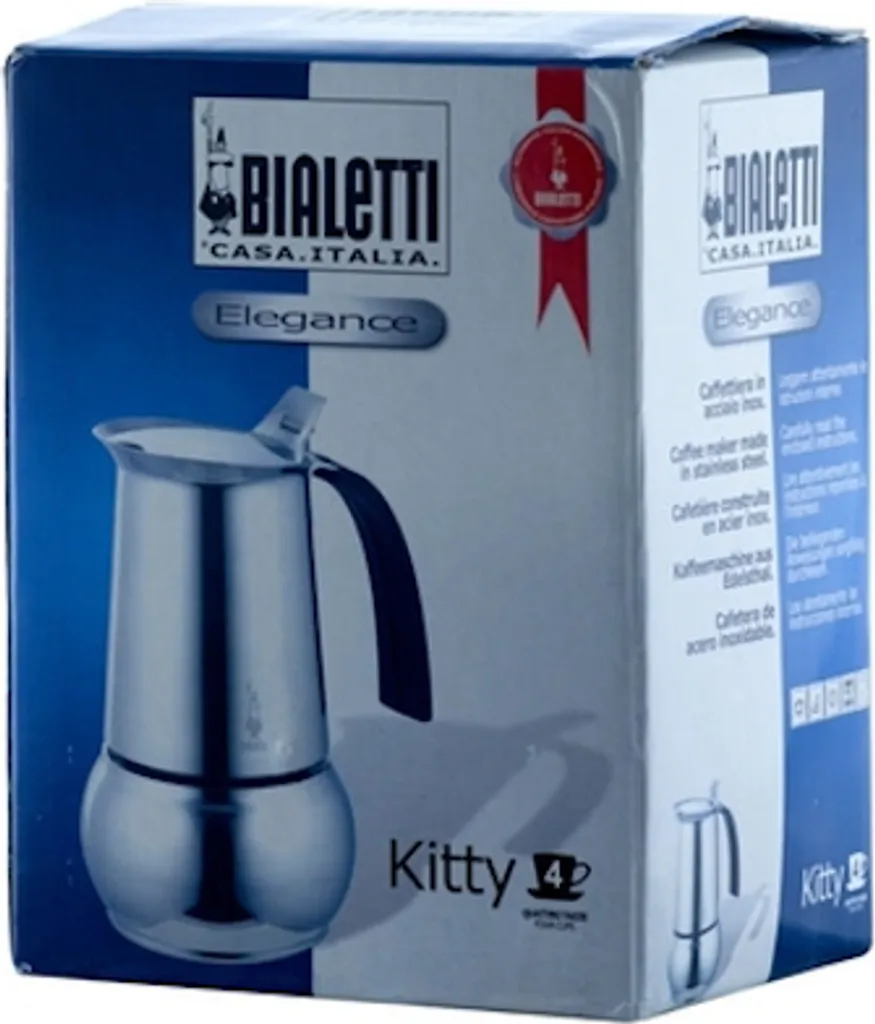 Bialetti Kitty 0,23 L Schwarz, Edelstahl - Italienische Kaffeemaschinen (0,23 L, Schwarz, Edelstahl, 4 Tassen, Edelstahl, Kitty, 1 Stück(e)) – Bild 8