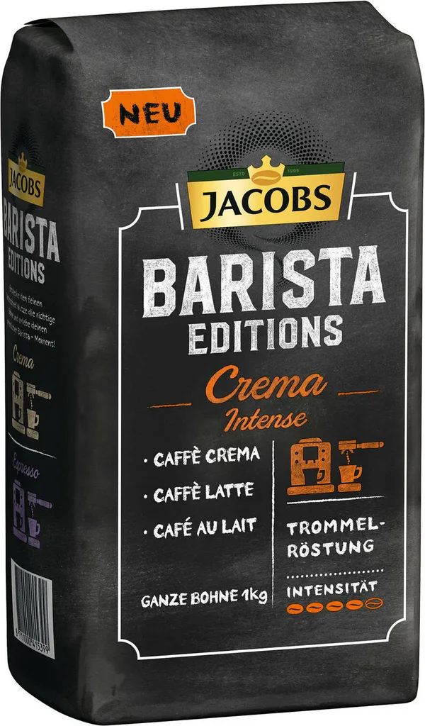 JACOBS Kaffeebohnen Barista Editions Crema Intense 2 X 1kg Ganze Bohnen + 1 Aluminiumdose Im Barista Design – Bild 5