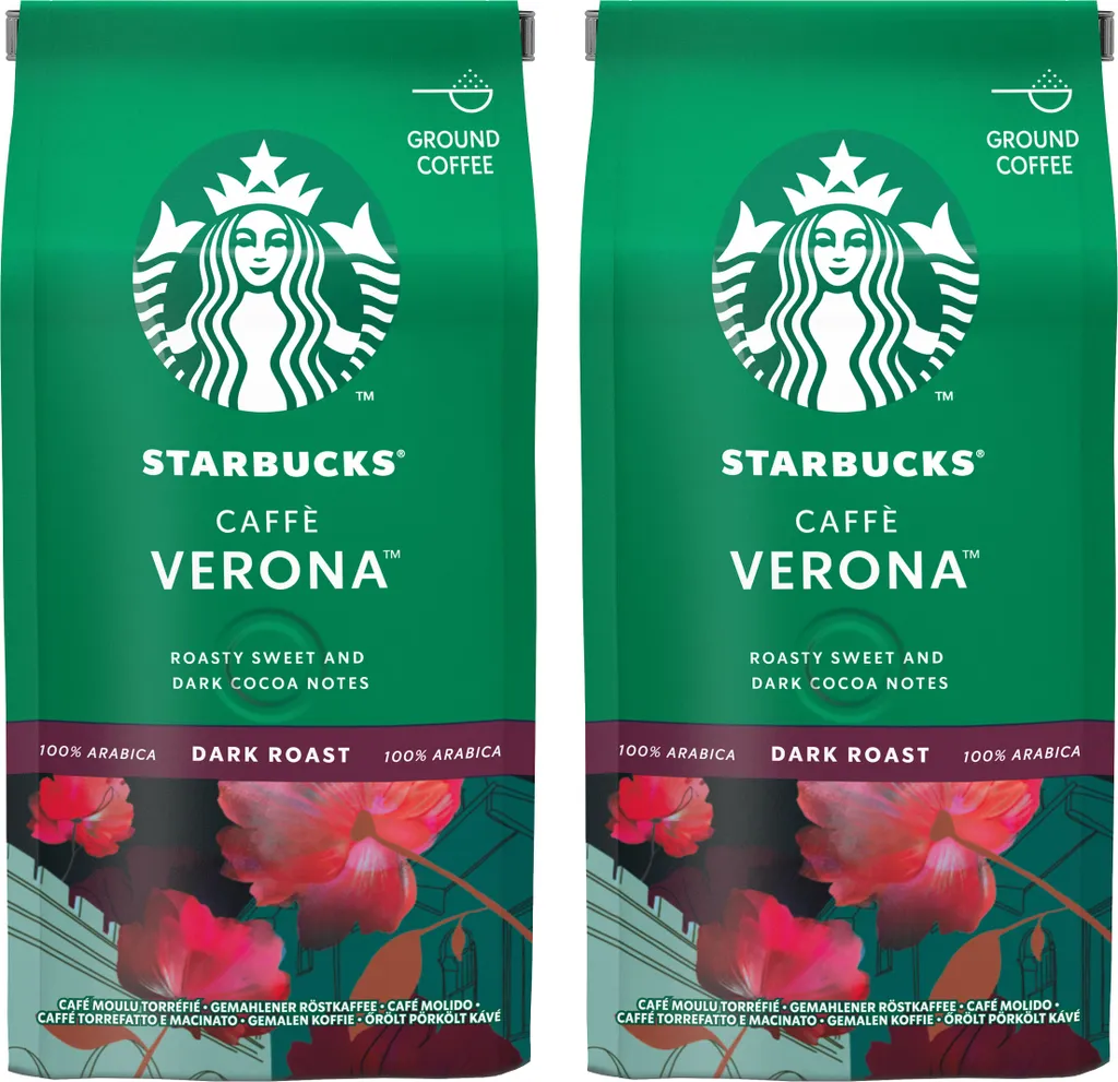 Nestlé® Starbucks Caffè Verona Kaffee, 2er Set, Dark Roast, Röstkaffee, Röstig Süß, Gemahlen, 2 X 200 G