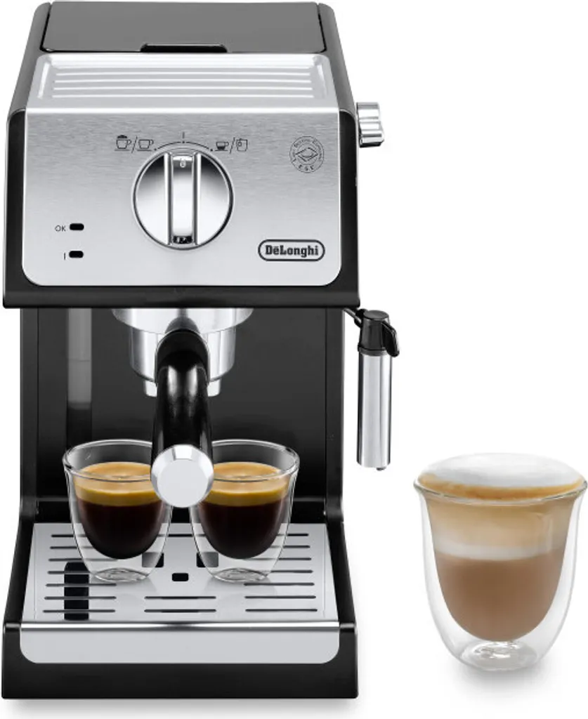 De'Longhi DeLonghi ECP 33.21.BK Siebträger Espressomaschine, Farbe: Schwarz – Bild 9
