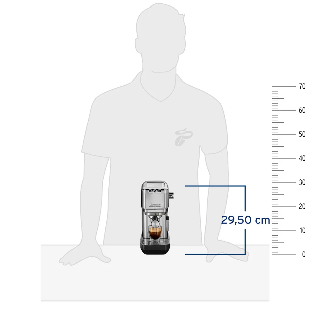 Tchibo Siebträger Espressomaschine „Lapressa“, Mit Doppelauslauf Und Milchaufschäumdüse (15 Bar, 980ml Wassertank), Inkl. Zwei Doppelwandigen Sieben, Für Espresso Und Milchschaum, Edelstahl – Bild 4