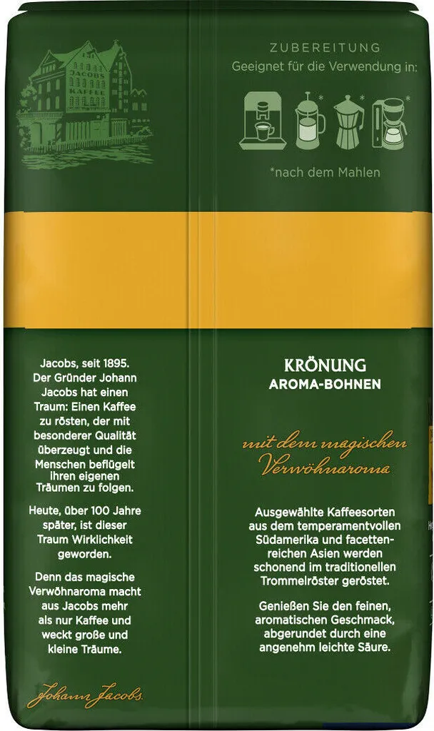 JACOBS Kaffeebohnen Krönung Aroma-Bohnen 6x500g Ganze Kaffee Bohnen Geröstet – Bild 3