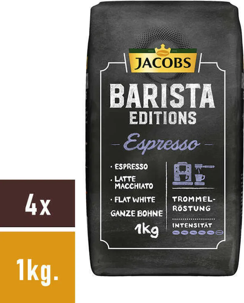 Jacobs Barista Editions Espresso, Bohnenkaffee, Ganze Bohnen, Röstkaffee, Kaffeebohnen, 4 X 1000 G – Bild 6