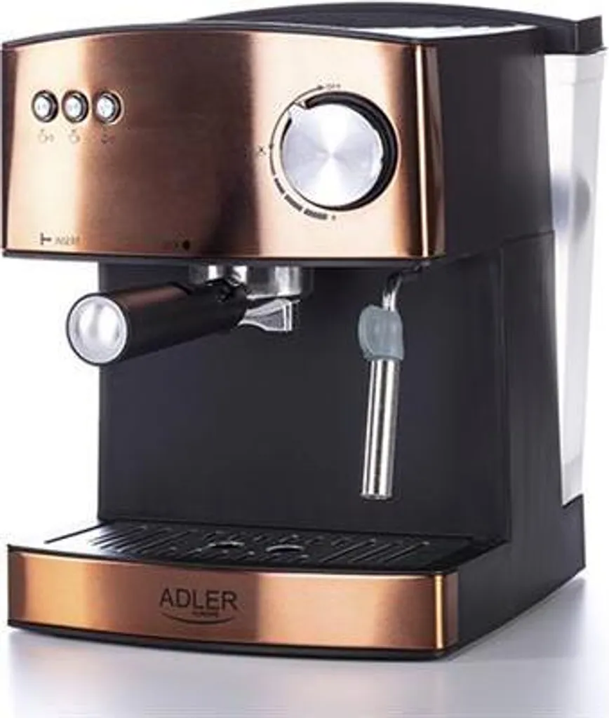 Adler Espressomaschine | Kaffeemaschine | Milchaufschäumer | Cappuccinomaschine | Siebträger Espressomaschine | Elektrische Espressomaschine | Bronze Design | 1,6L Wassertank | 850 Watt |15 Bar | – Bild 4