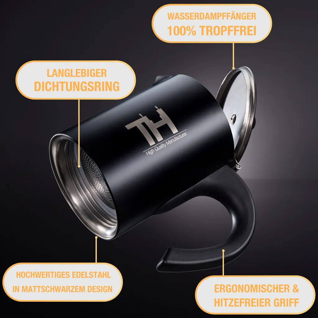 Thiru Espressokocher Induktion L Premium Mokkakanne Aus Edelstahl Inkl. Toolset (Silber, 4 Tassen (200ml)) – Bild 2