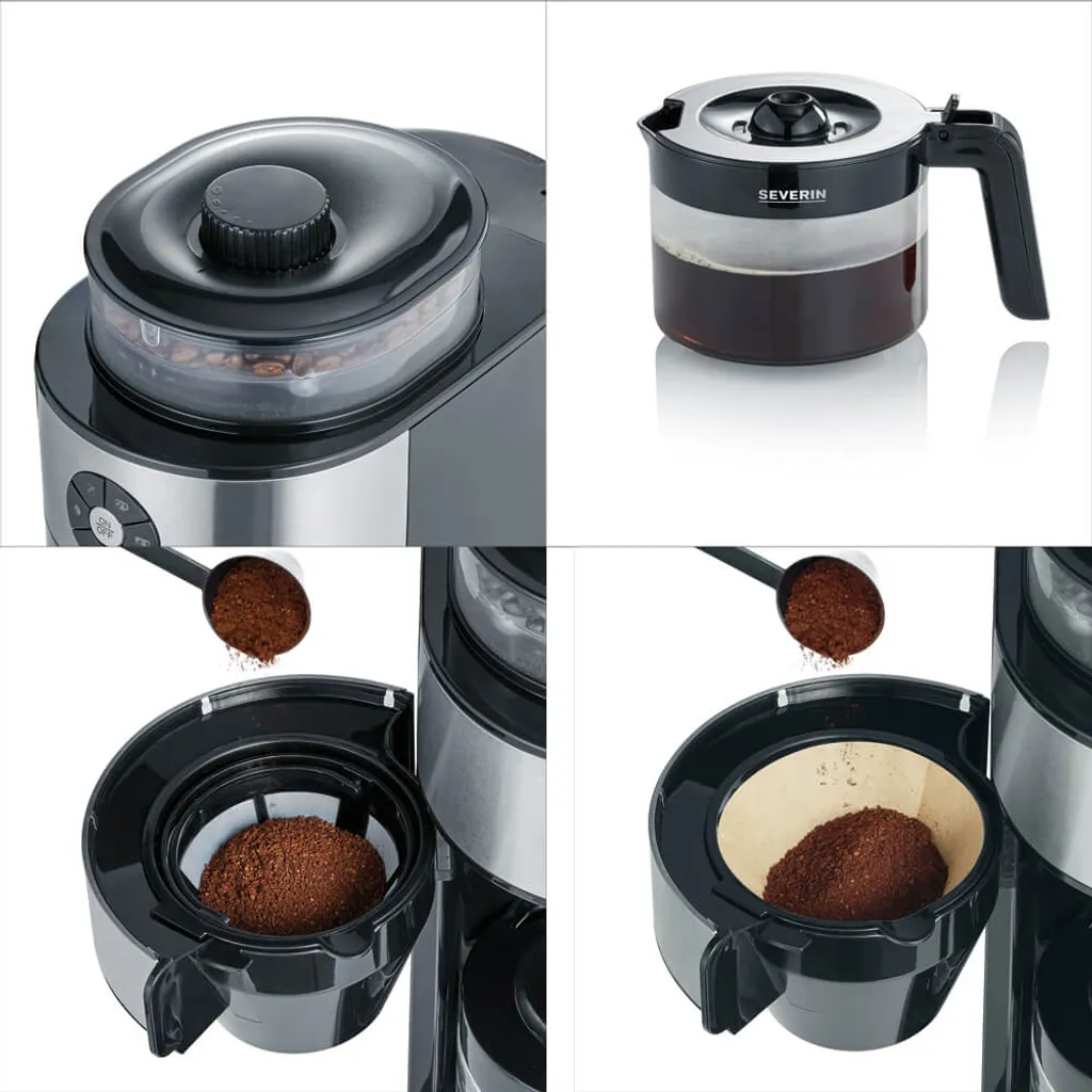 Severin KA 4811 Filterkaffeemaschine Mit Mahlwerk Für 6 Tassen Edelstahl Schwarz – Bild 15