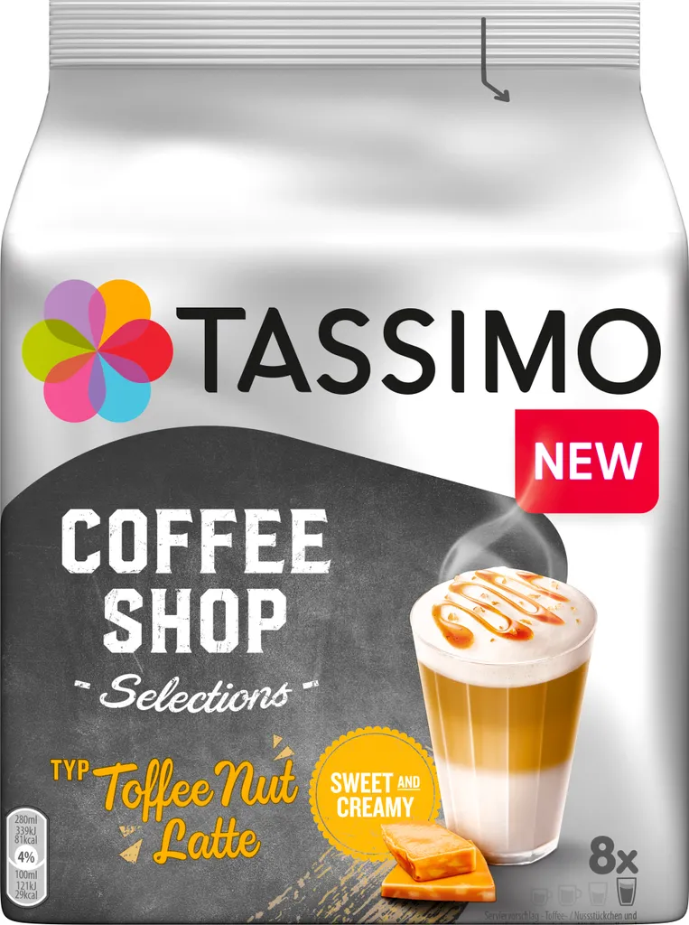 Tassimo Coffee Shop Selections "Toffee Nut Latte" | 8 T Discs, Kaffeekapseln