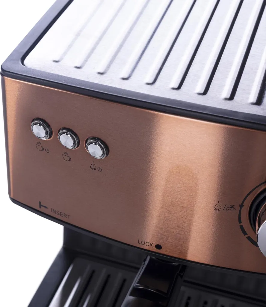 Adler Espressomaschine | Kaffeemaschine | Milchaufschäumer | Cappuccinomaschine | Siebträger Espressomaschine | Elektrische Espressomaschine | Bronze Design | 1,6L Wassertank | 850 Watt |15 Bar | – Bild 5