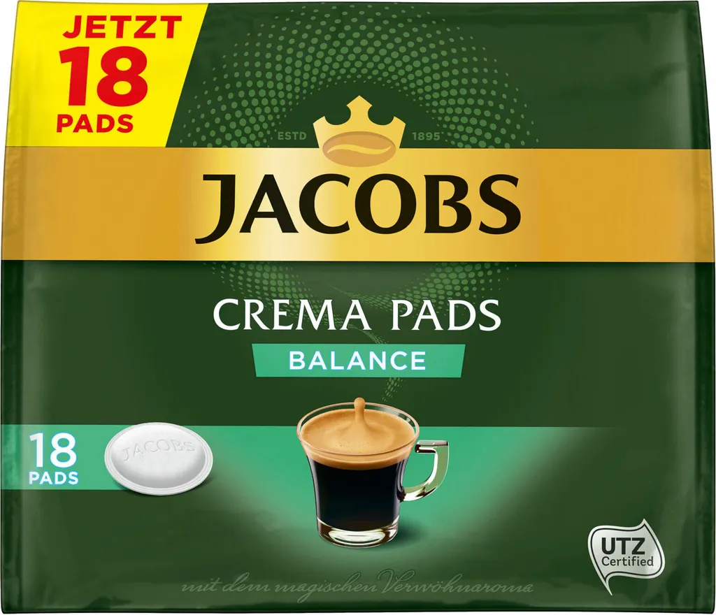 JACOBS Pads Crema Balance 5 X 18 Getränke - 90 Kaffeepads Senseo Kompatibel – Bild 2