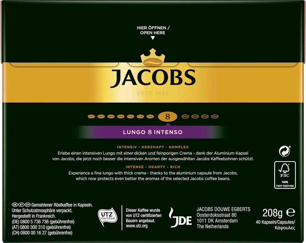 Jacobs Lungo 8 Intenso XXL-Pack | 40 Nespresso® Komp. Kapseln – Bild 3