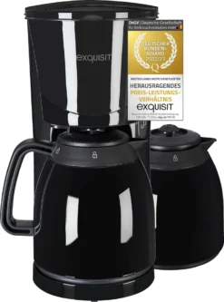 Exquisit KA 6502 Sw | Filterkaffeemaschine | 10 Tassen | Thermoskanne | Schwarz