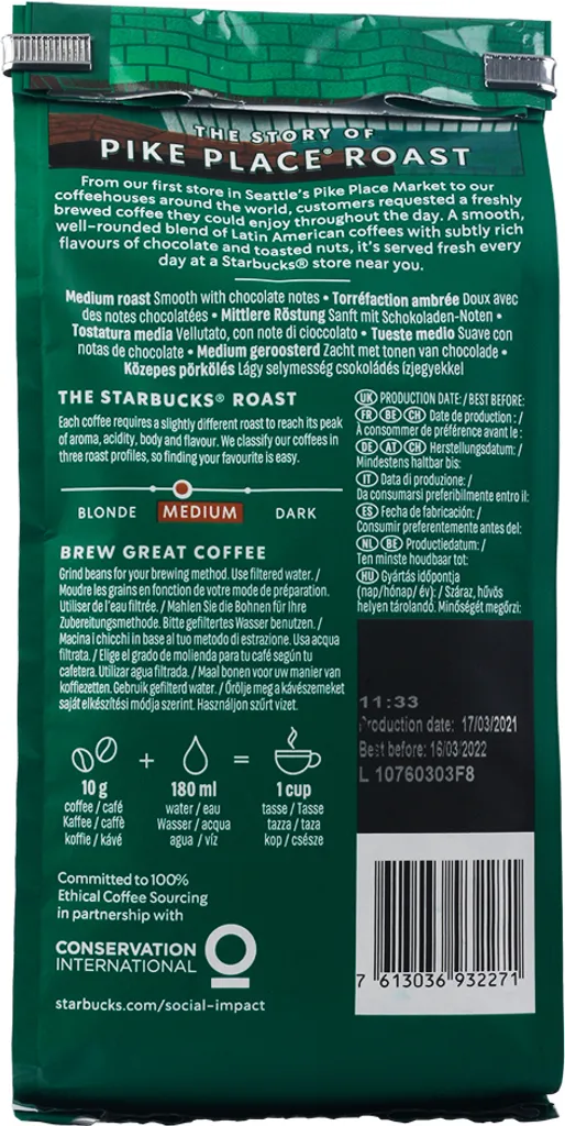 Nestlé® Starbucks Pike Place Roast, Medium, Ganze Bohne, 200 G – Bild 6