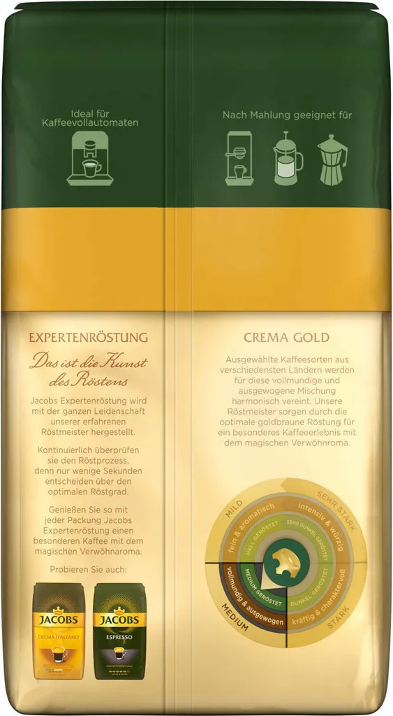 JACOBS Kaffeebohnen Expertenröstung Crema Gold 3 Kg Geröstete Bohnen+ 1 Jacobs Barista Becher+ 1 Dose – Bild 5
