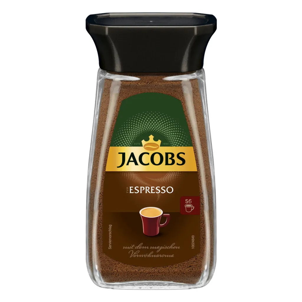Jacobs Espresso, Löslicher Kaffee, Instantkaffee, Instant Kaffee, Löskaffee, Glas, 100 G – Bild 4
