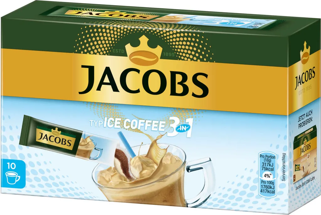 JACOBS Löskaffee 3in1 Typ Ice Coffee Löslicher Kaffee 12 X 10 Getränke Sticks – Bild 4