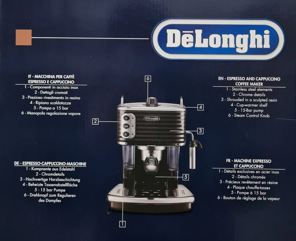 De'Longhi DeLonghi ECZ351BK Scultura Espressomaschine Siebträger Schwarz – Bild 4