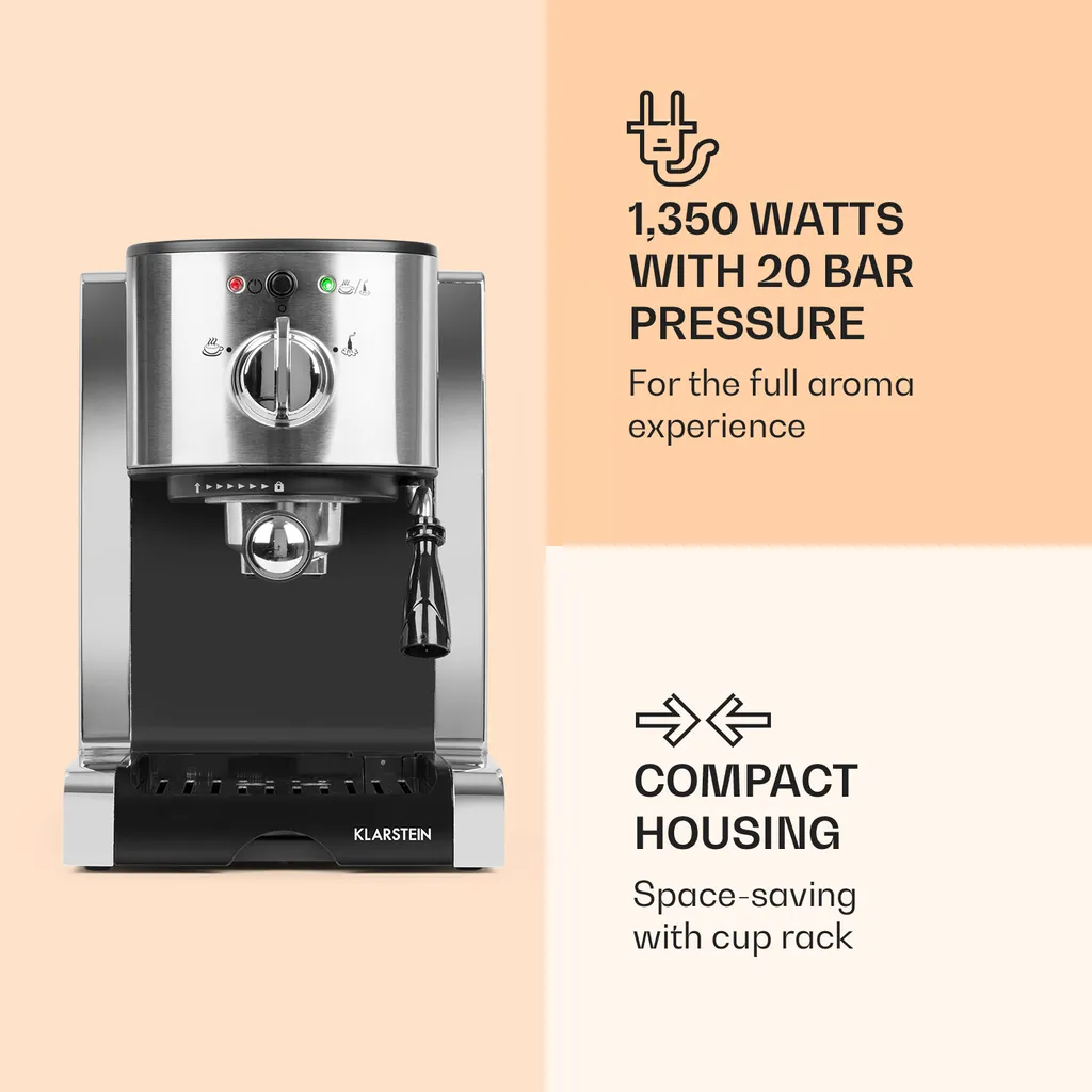 Passionata 20 Espressomaschine 20 Bar 6 Tassen 1,25 Liter Milchschaum – Bild 3