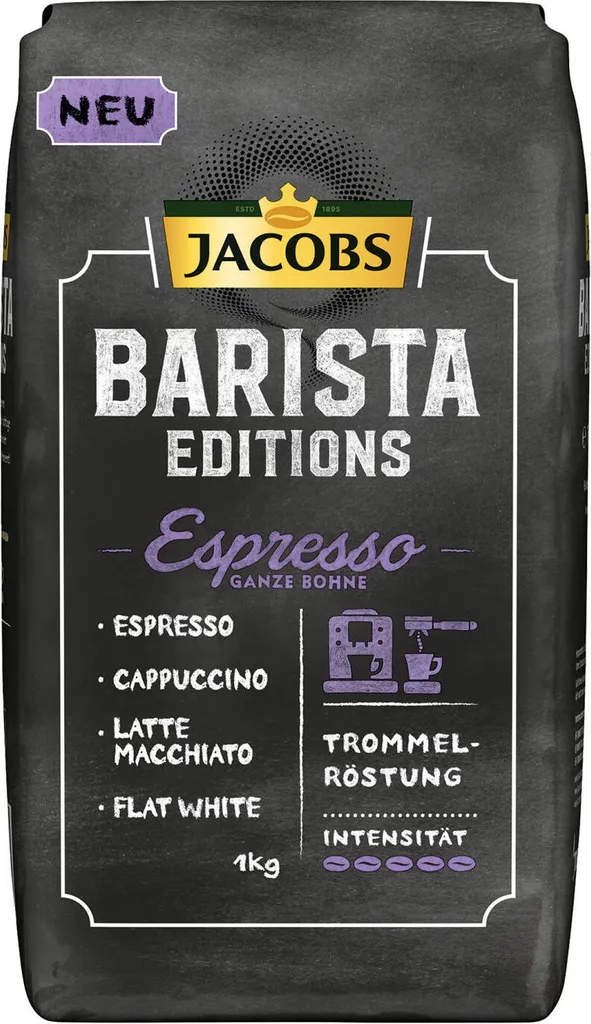 Jacobs Barista Editions Espresso, Bohnenkaffee, Ganze Bohnen, Röstkaffee, Kaffeebohnen, 4 X 1000 G – Bild 2