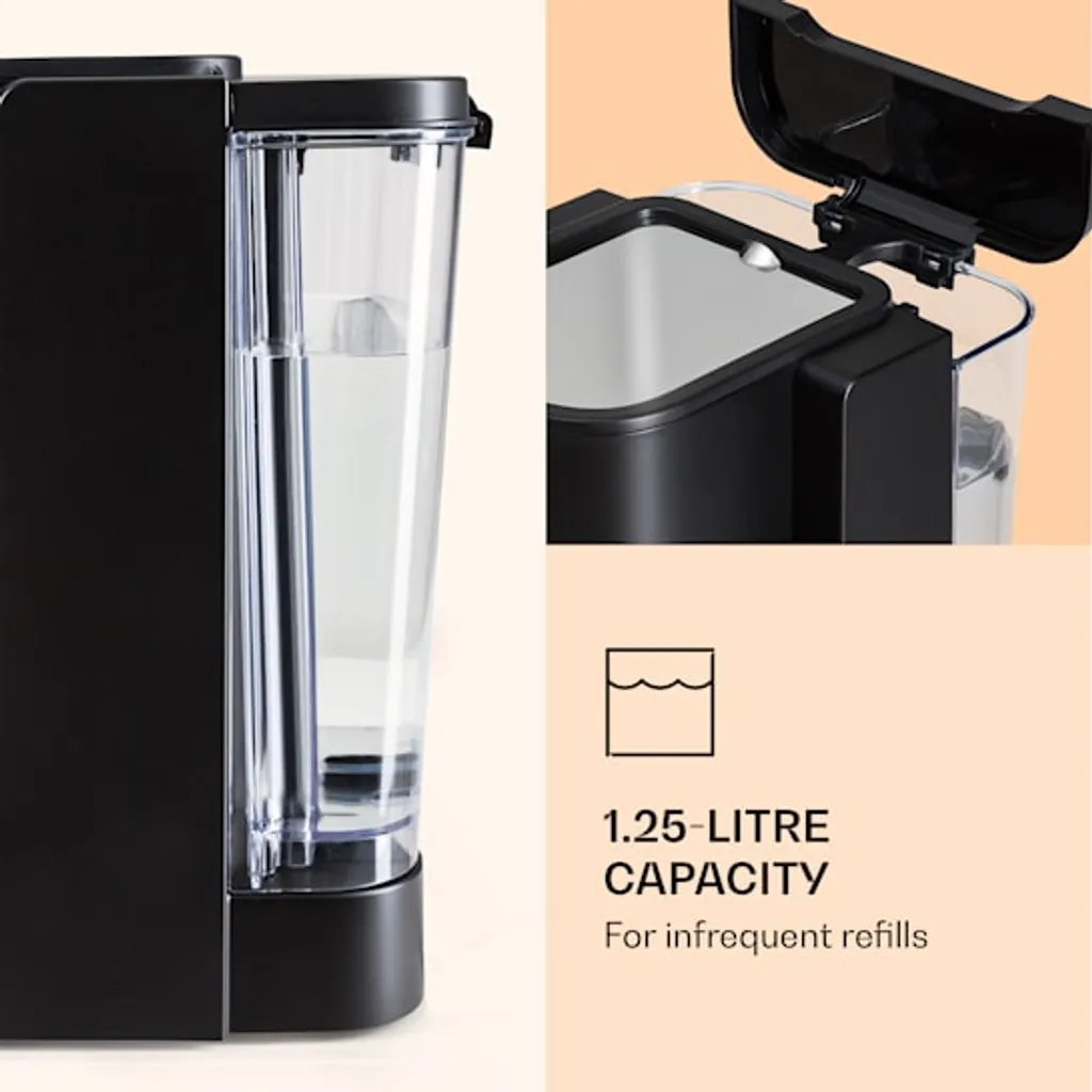 Klarstein Passionata 20 - Espressomaschine, Espresso-Automat, Kaffee-Maschine, 1350 Watt, 1,25 Liter, Automatischer Druckablass, Inkl. Milchschaum Düse Für Zubereitung Von Cappuccino, Schwarz – Bild 5