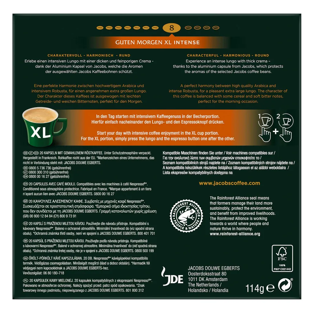 JACOBS Kapseln Guten Morgen XL Intense 200 Nespresso®* Kompatible Kaffeekapseln – Bild 5