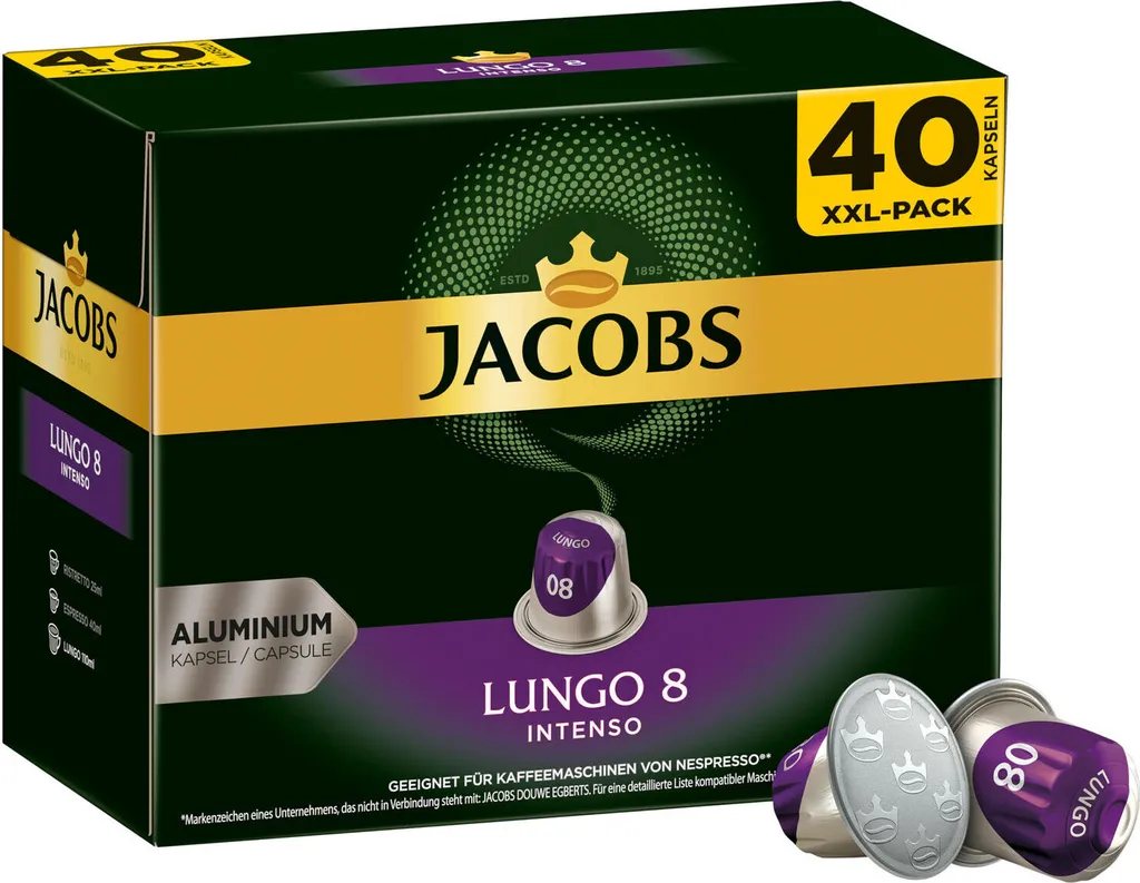 Jacobs Lungo 8 Intenso XXL-Pack | 40 Nespresso® Komp. Kapseln – Bild 2