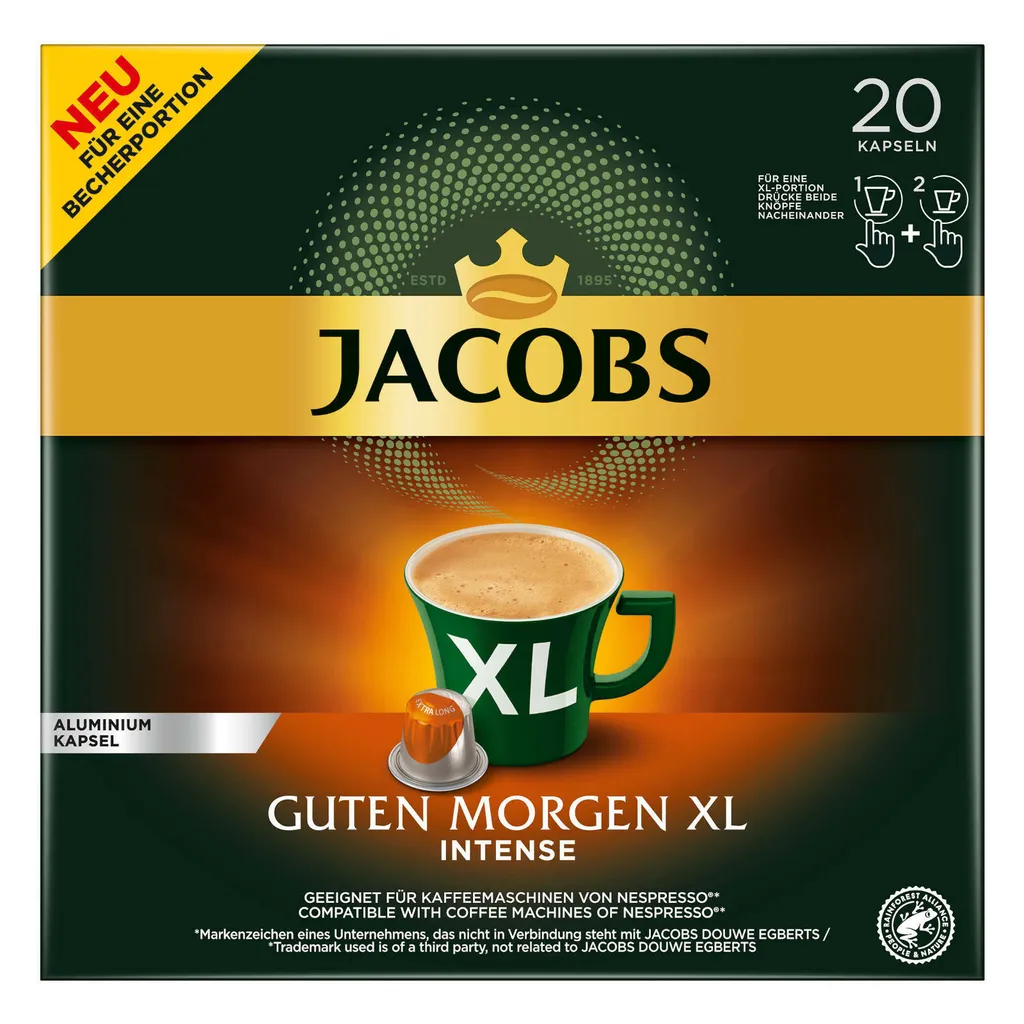 JACOBS Kapseln Guten Morgen XL Intense 200 Nespresso®* Kompatible Kaffeekapseln – Bild 2