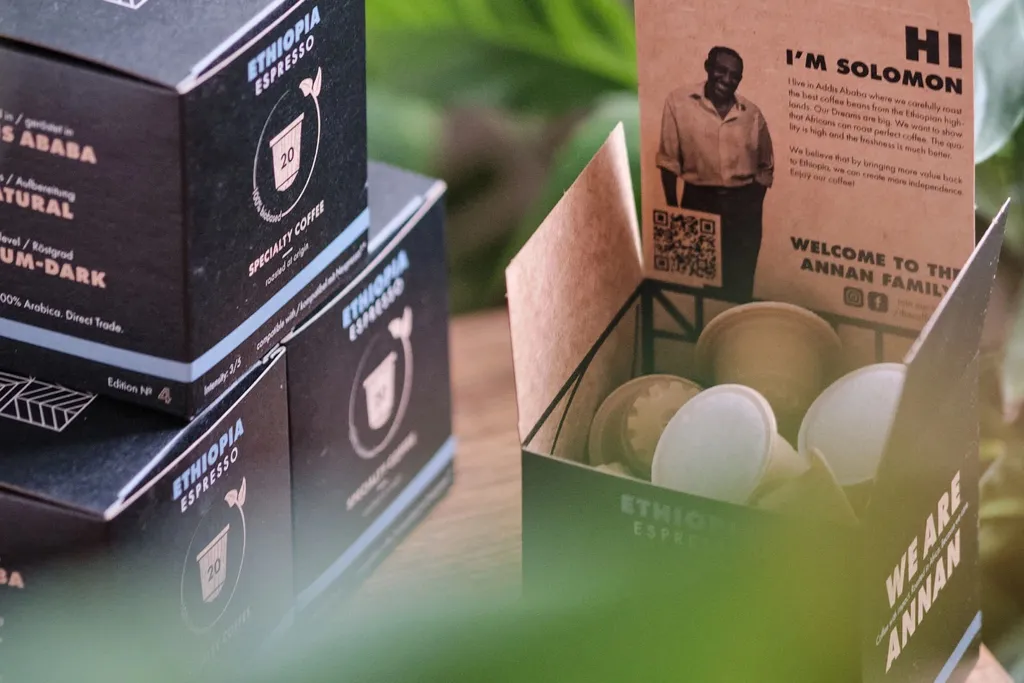 Coffee Annan Kaffeekapseln Ethiopia Espresso | 100% Biobasiert | Nespresso® Kompatibel | 20 Holzkapseln – Bild 3