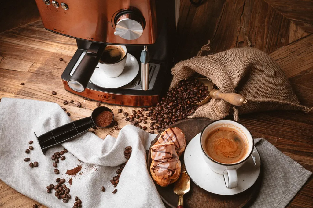 Adler Espressomaschine | Kaffeemaschine | Milchaufschäumer | Cappuccinomaschine | Siebträger Espressomaschine | Elektrische Espressomaschine | Bronze Design | 1,6L Wassertank | 850 Watt |15 Bar | – Bild 9