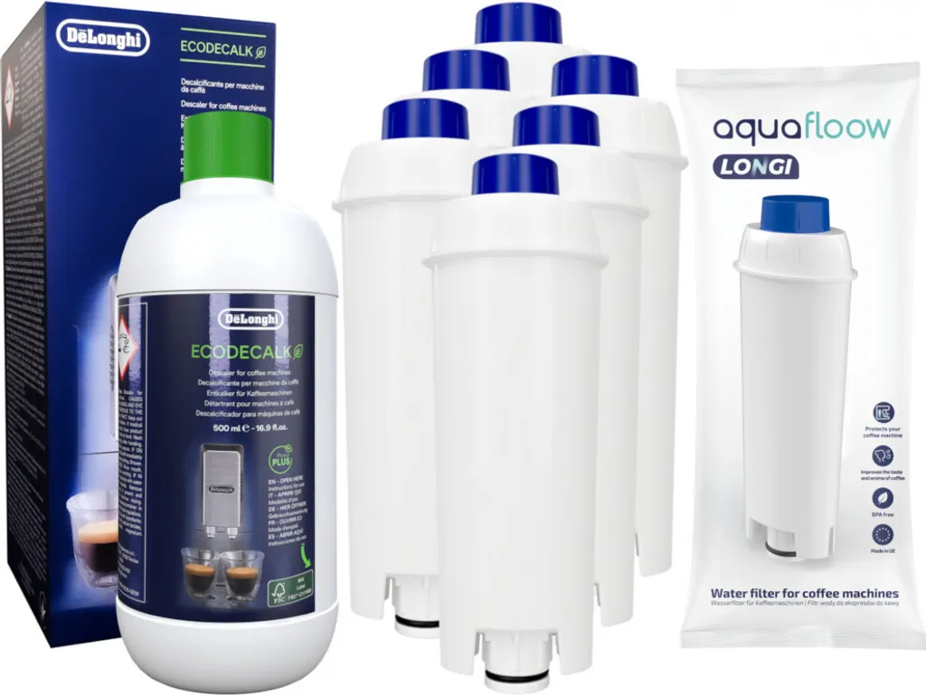 6x Wasserfilter + Delonghi 500ml EcoDecalk Entkalk Von Wesper Kompatible Mit DeLonghi ECAM 45.366.B