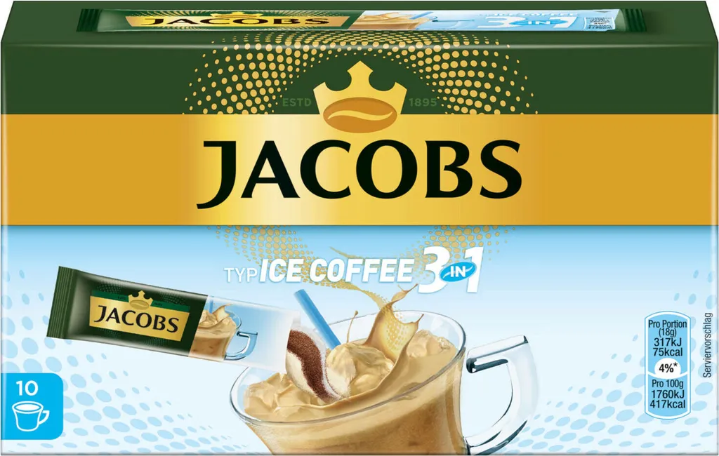 JACOBS Löskaffee 3in1 Typ Ice Coffee Löslicher Kaffee 12 X 10 Getränke Sticks – Bild 2