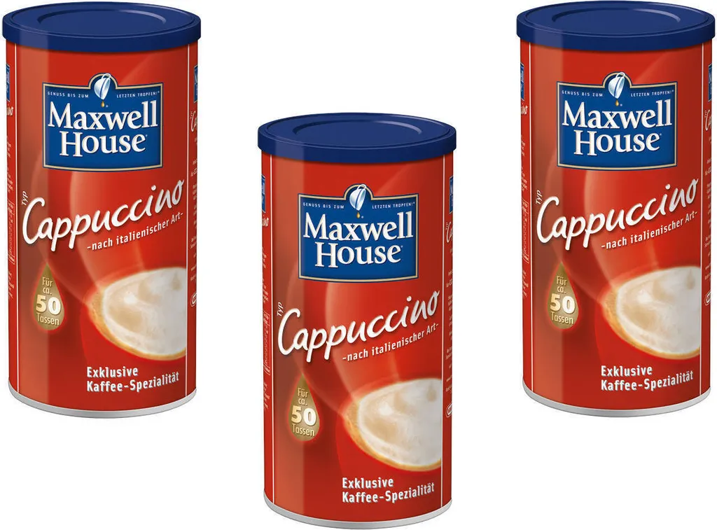 MAXWELL HOUSE Typ Cappuccino Löslicher Kaffee 3 X 500 G Instantkaffee