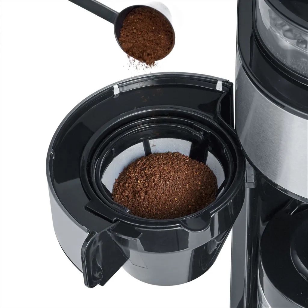 Severin KA 4811 Filterkaffeemaschine Mit Mahlwerk Für 6 Tassen Edelstahl Schwarz – Bild 2