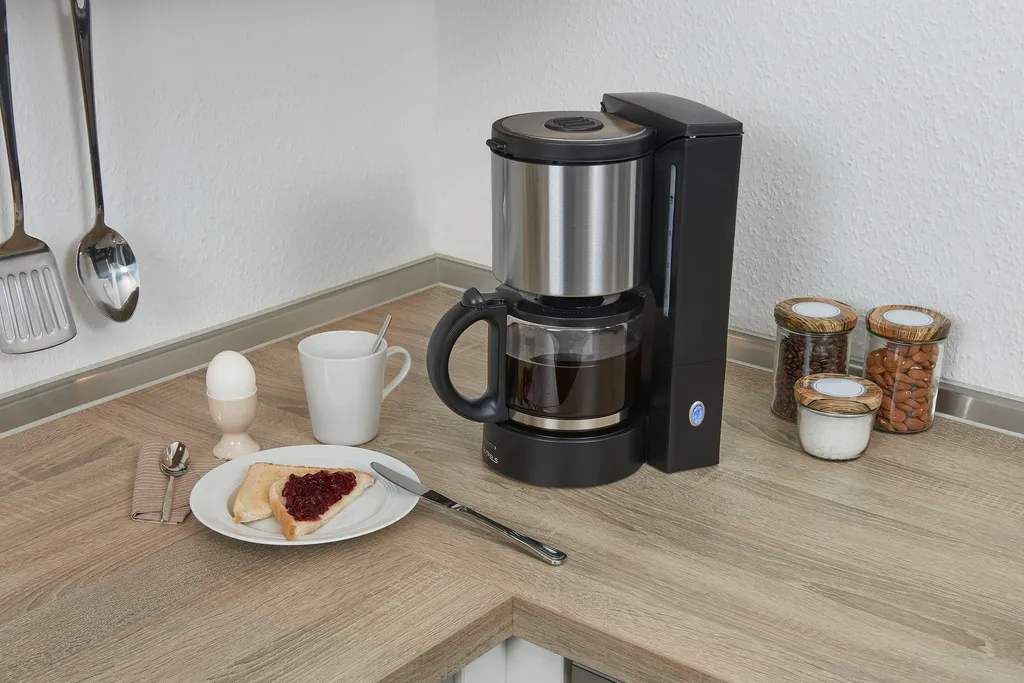 GUTFELS KA 8101 Swi Kaffeemaschine | Glaskanne | 4 Bis 10 Tassen Fassungsvermögen | 1080 W Leistung | Edelstahl | Schwarz – Bild 5