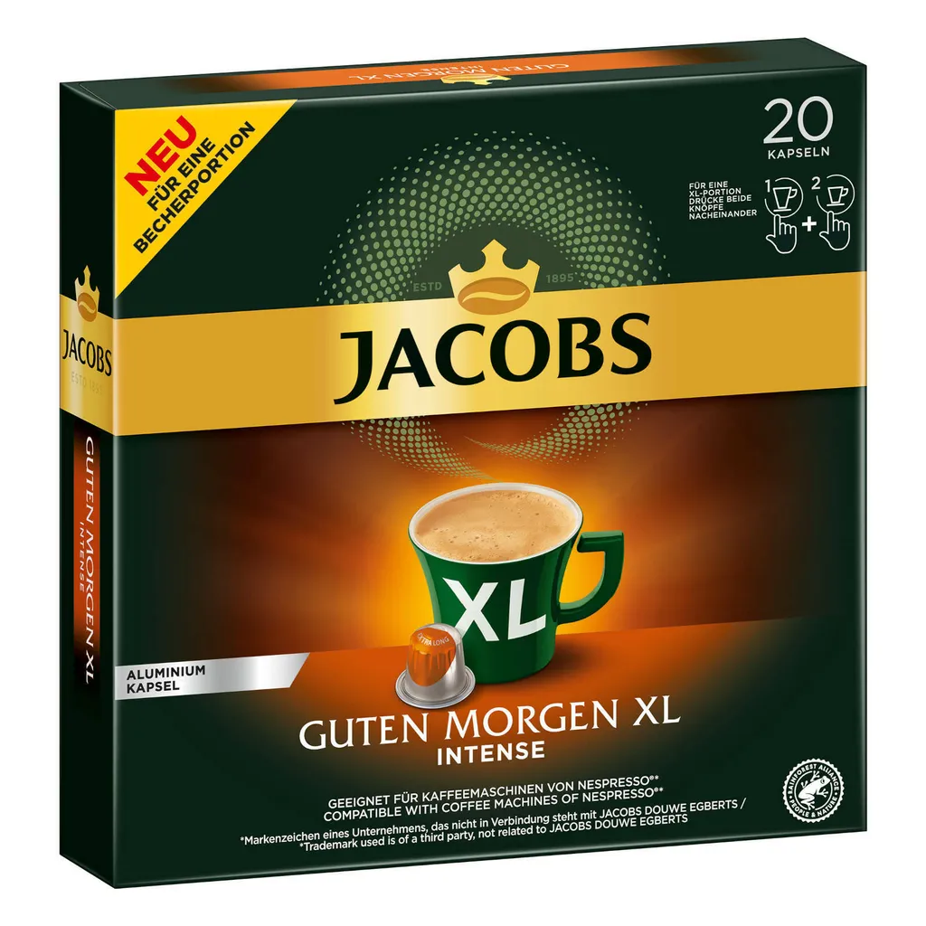 JACOBS Kapseln Guten Morgen XL Intense 200 Nespresso®* Kompatible Kaffeekapseln – Bild 3
