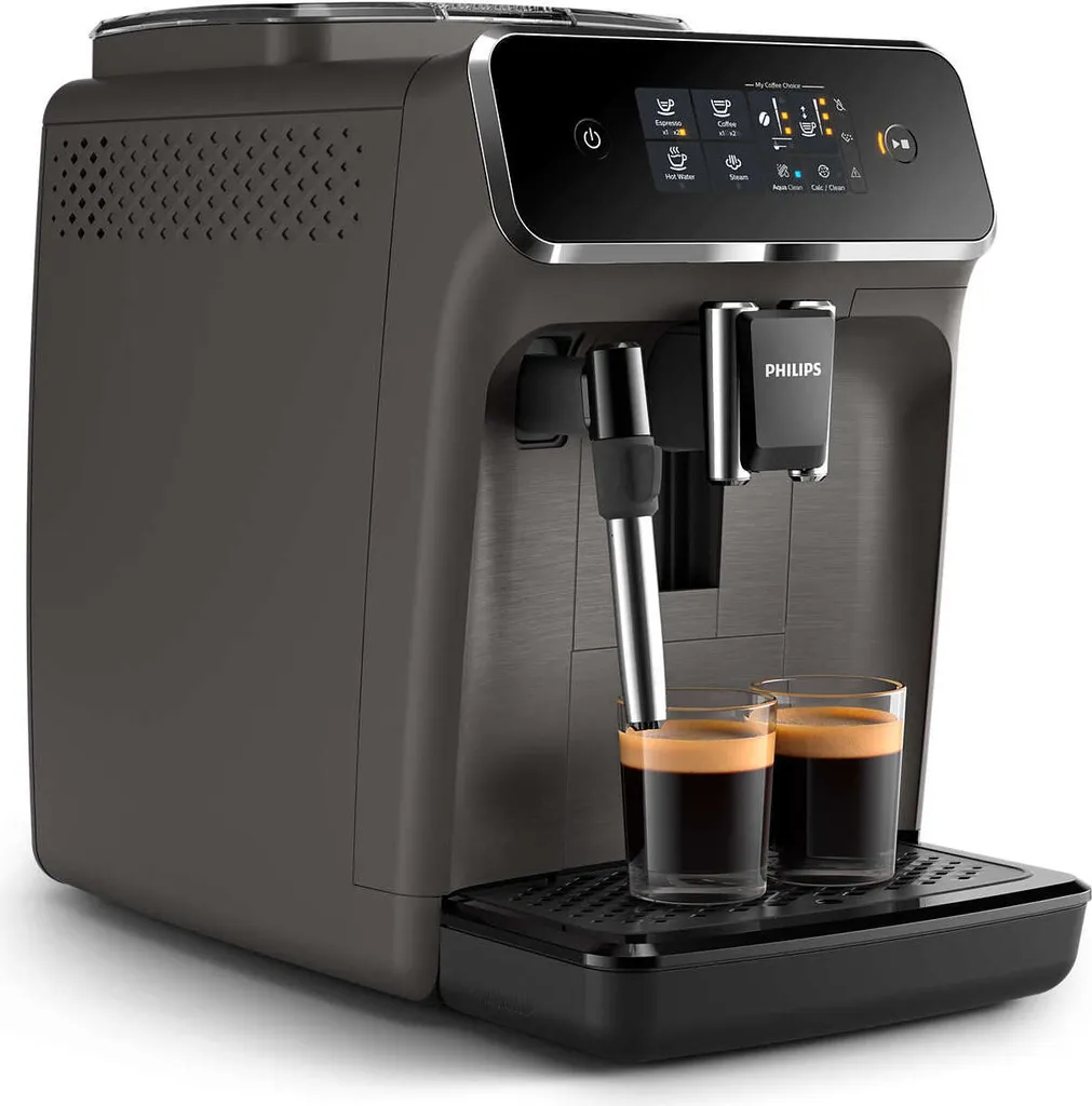 Philips Kaffeevollautomat 2200 Series, 2 Kaffeespezialitäten, Milchaufschäumer, Intuitives Touchdisplay, Grau (EP2224/10) – Bild 3