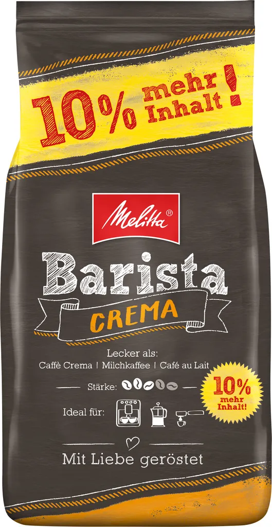 MELITTA Ganze Kaffeebohnen Barista Crema 1100g Ausgewogen Harmonisch Stärke 3 – Bild 2