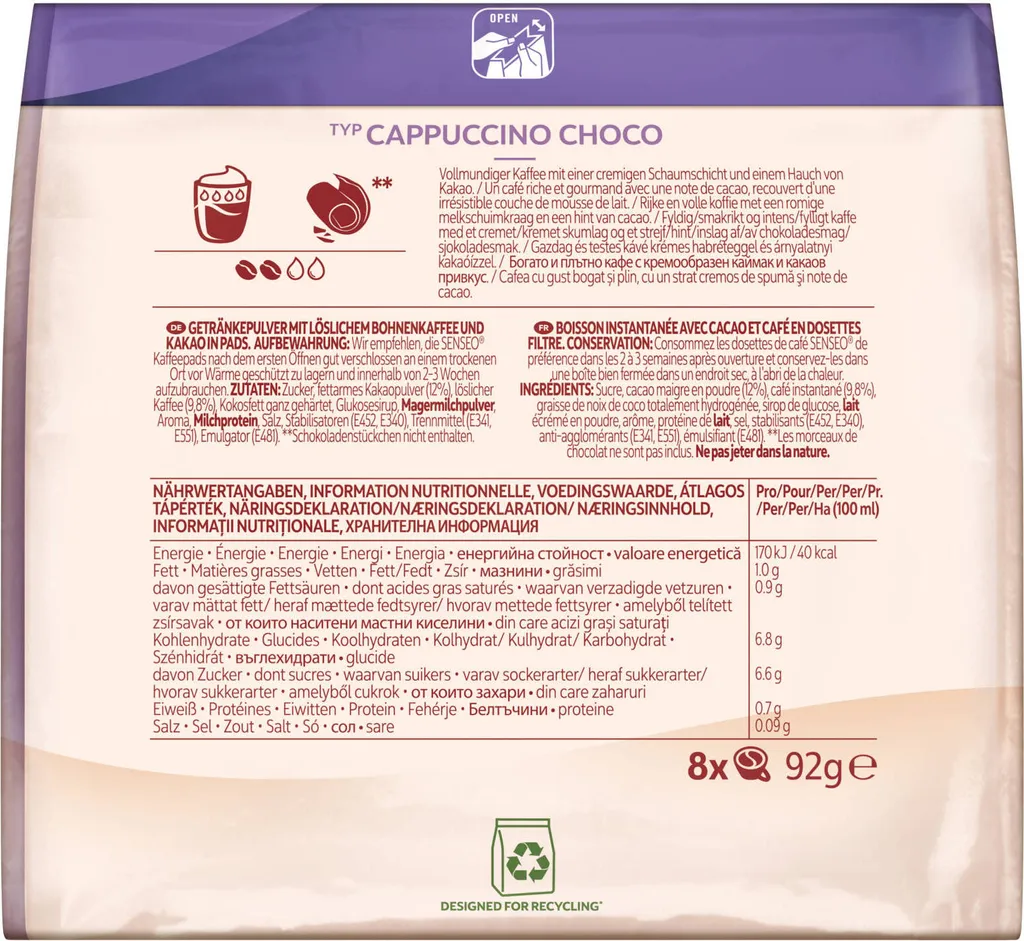 SENSEO Typ Cappuccino Choco Pads 10er Pack - 10 X 8 Getränke – Bild 5