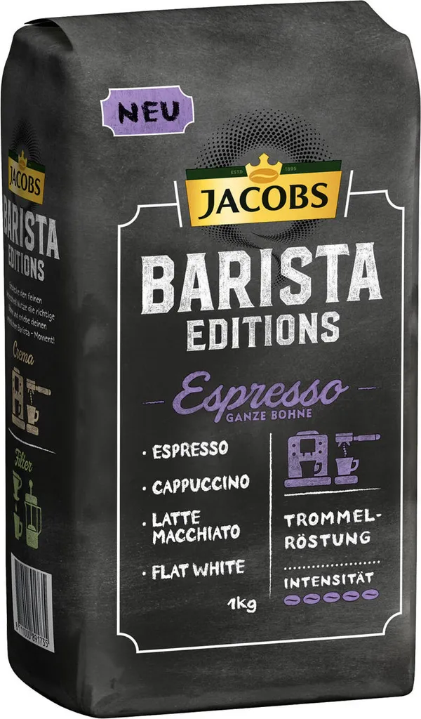 Jacobs Barista Editions Espresso, Bohnenkaffee, Ganze Bohnen, Röstkaffee, Kaffeebohnen, 4 X 1000 G – Bild 3
