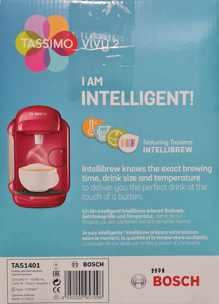 Bosch Tassimo Vivy2 Kapselmaschine TAS1401, Kompaktes Design, Vollautomatisch, Geeignet Für Alle Tassen - Pink – Bild 11