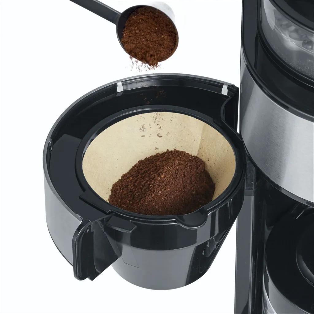 Severin KA 4811 Filterkaffeemaschine Mit Mahlwerk Für 6 Tassen Edelstahl Schwarz – Bild 3