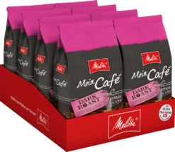 MELITTA Ganze Kaffeebohnen Mein Café Dark Roast 8x1 Kg Charaktervoll Intensiv