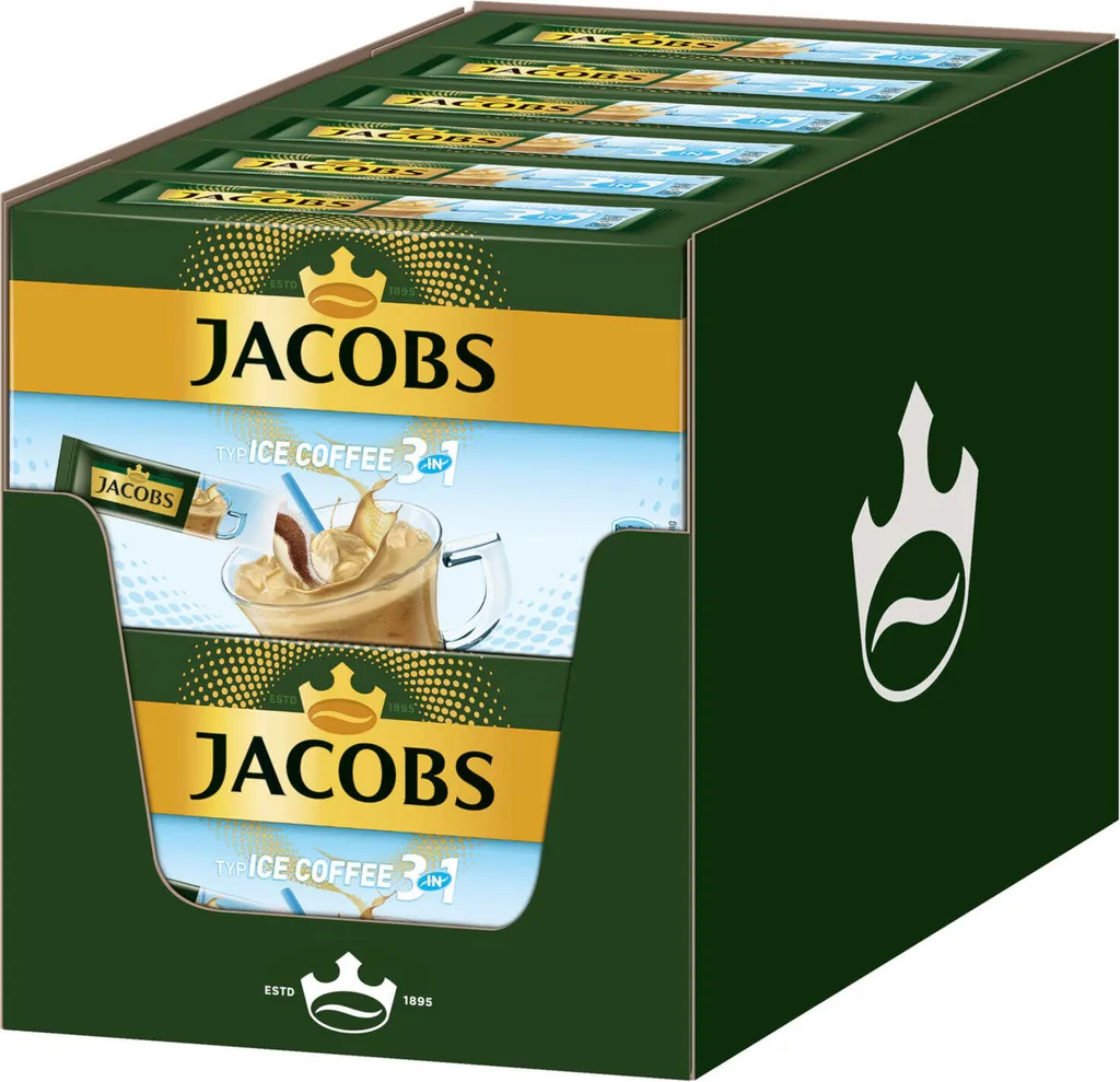JACOBS Löskaffee 3in1 Typ Ice Coffee Löslicher Kaffee 12 X 10 Getränke Sticks