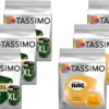TASSIMO Kapseln Jacobs Krönung XL + Café Hag Entkoffeiniert Je 3x16 Getränke